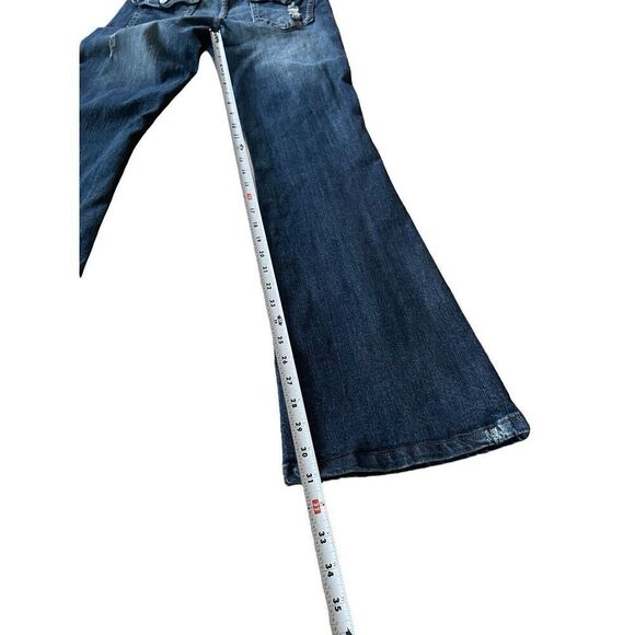 WALLFLOWER Vintage Y2K Low Rise Boot Cut Destroyed Flare Women's Jeans Great Con - Picture 5 of 8